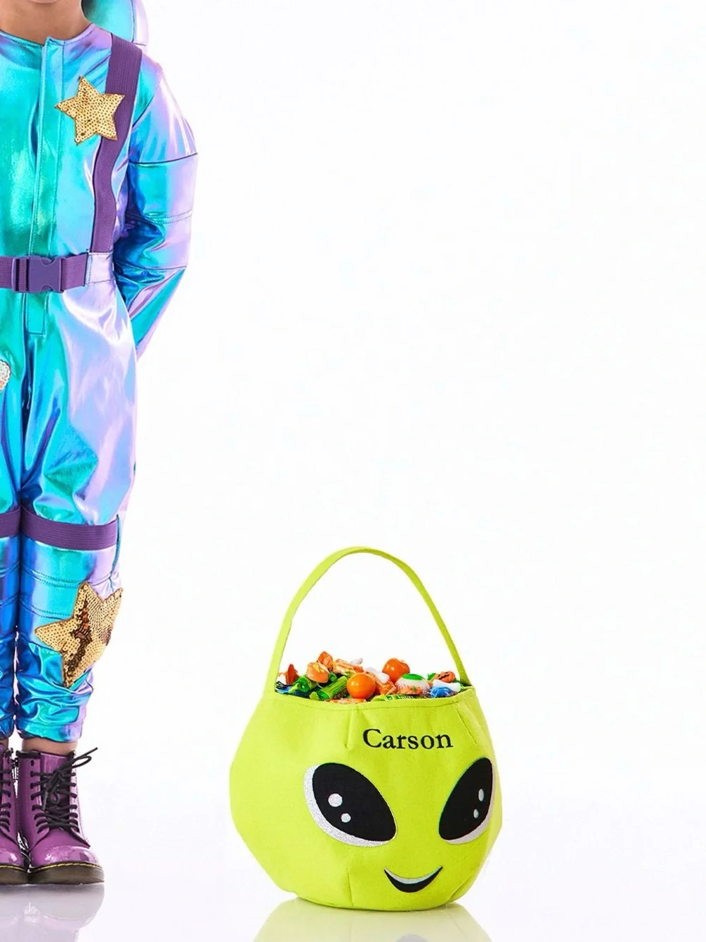 Pottery Barn Alien Felt Kids Trick-or-Treat Bag